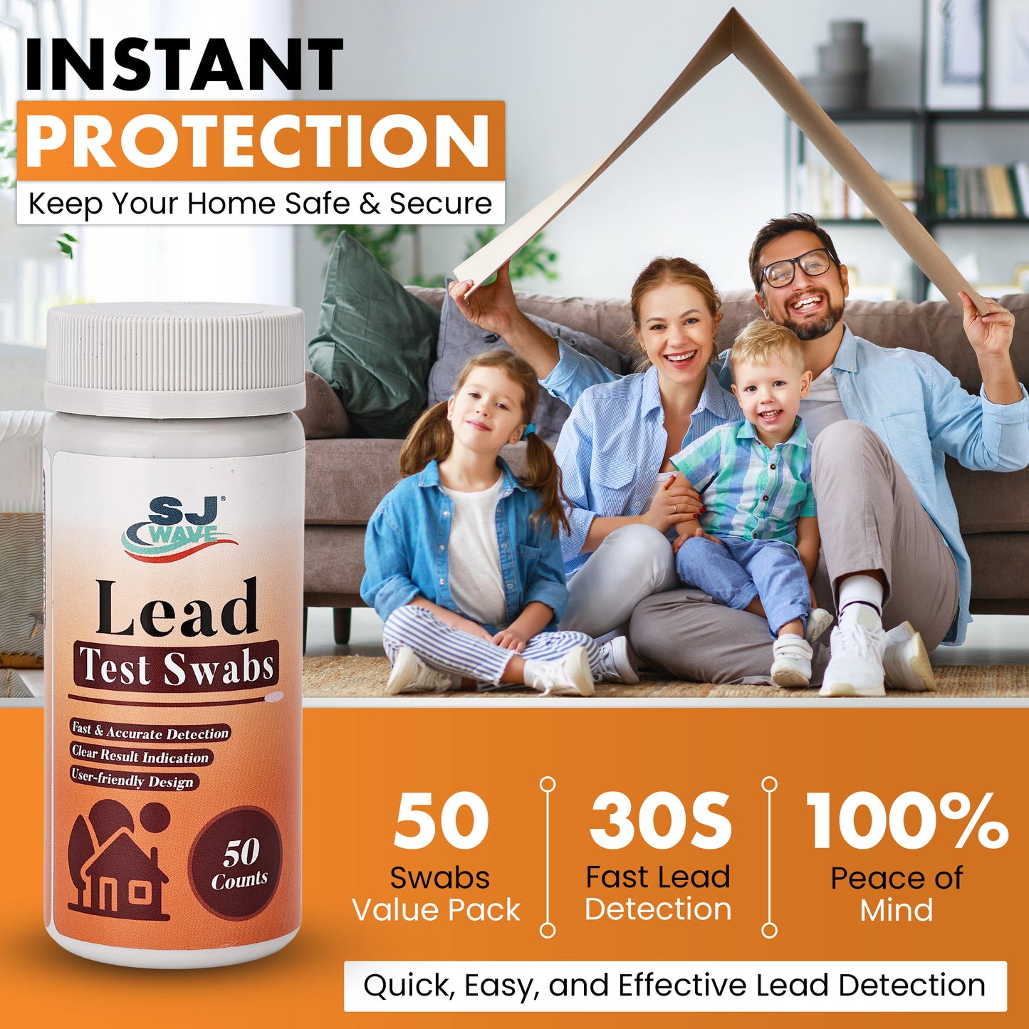 Lead Test Kit – 50 Swabs, 30-Second Results for Home Us
