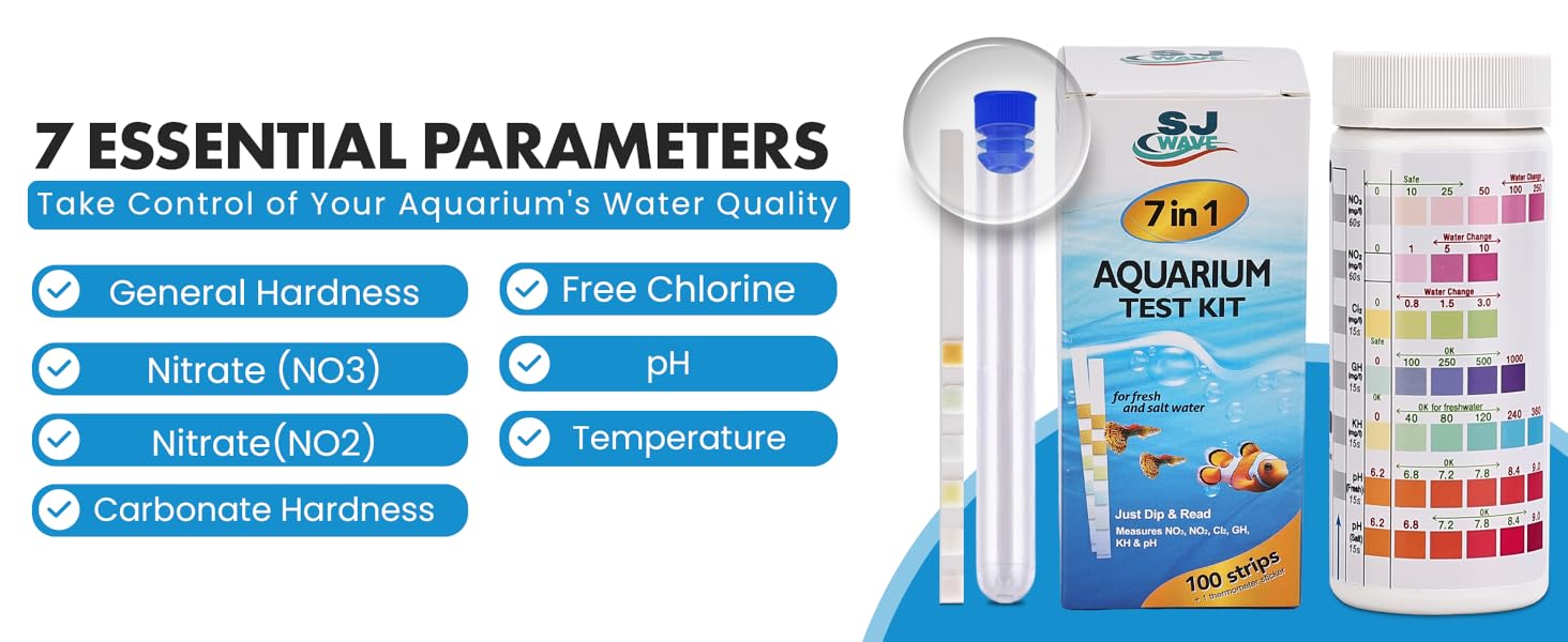 100 stuks 7-in-1 aquariumteststrips voor het testen van pH-nitret met volledige hardheid, vrij chloor, volledige talkaliteit, nauwkeurig zoutwatercarbonaat, zoet aquariumwater 100 stuks 7-in-1 aquariumteststrips voor het testen van pH-nitret met volledige hardheid, vrij chloor, volledige talkaliteit, nauwkeurig zoutwatercarbonaat, zoet aquariumwater
