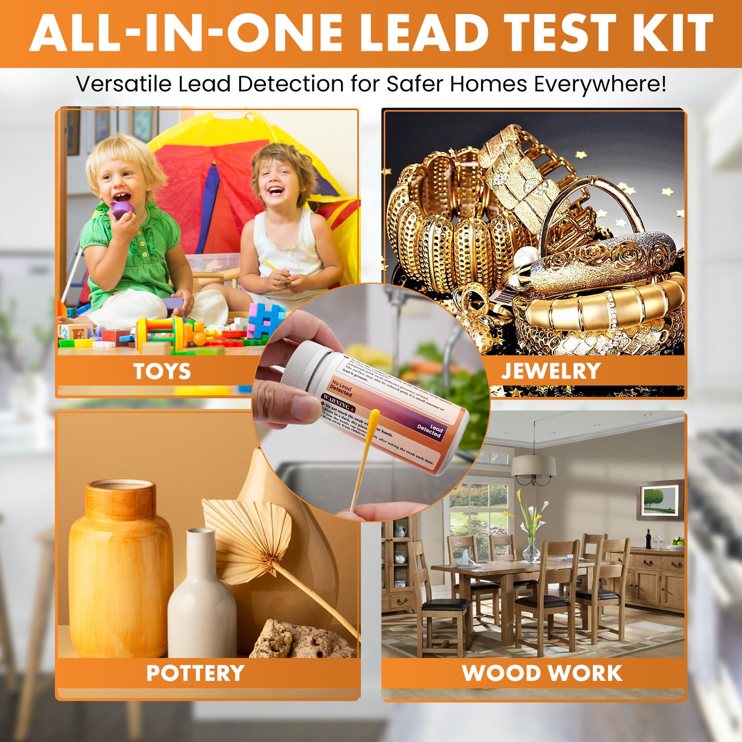Lead Test Kit – 50 Swabs, 30-Second Results for Home Us