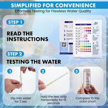 Load image into Gallery viewer, 11 in 1 Aquarium Test Strips - Fish Tank Water Testing Kit with Ammonia Test Strips for Fish Tank (150 Strips) &amp; eBook | Includes 50 Ammonia Strips, Thermometer, &amp; Test Kit for Ponds &amp; All Fish Tanks
