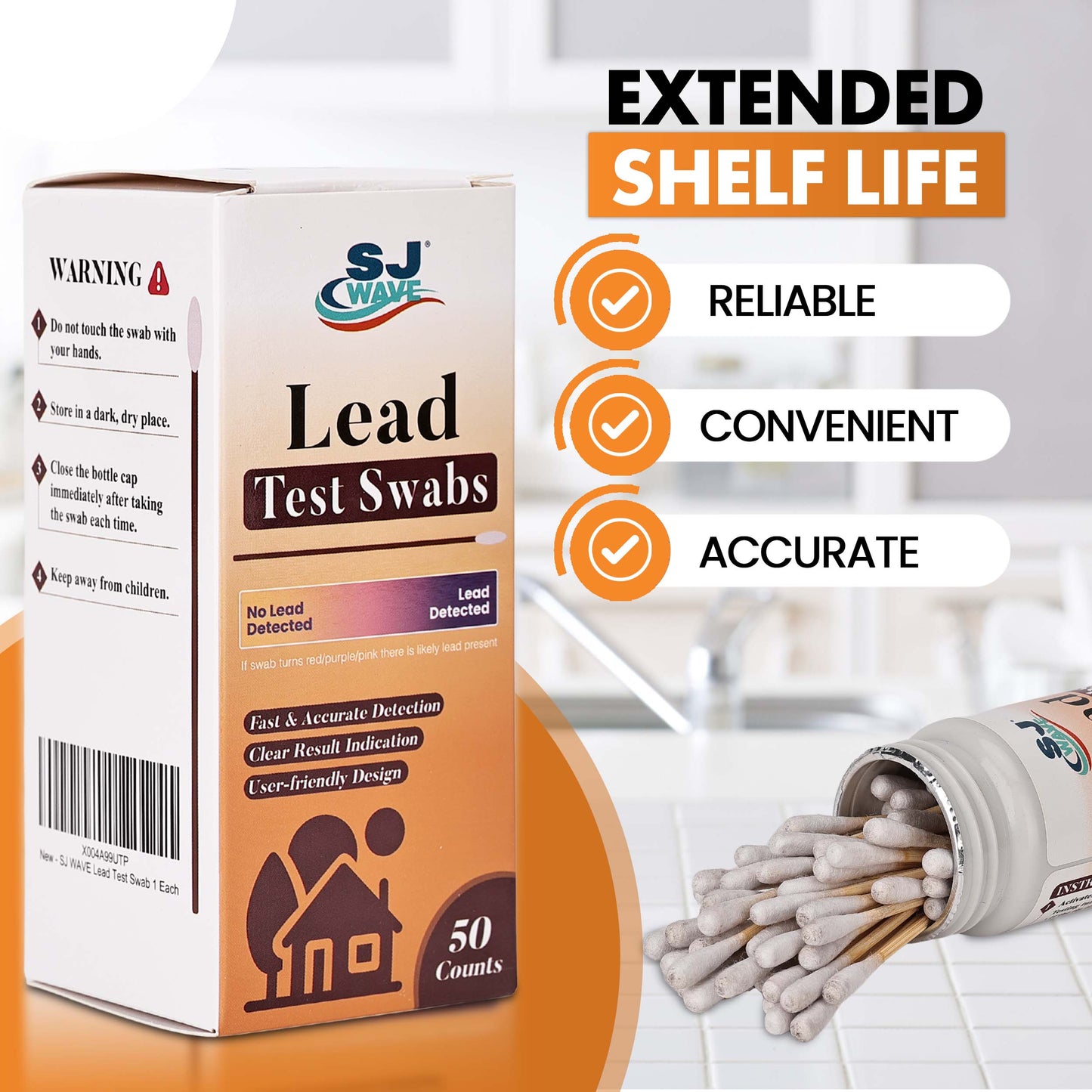 Lead Test Kit – 50 Swabs, 30-Second Results for Home Us