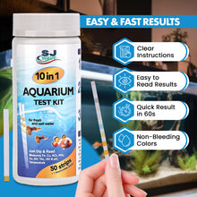 Load image into Gallery viewer, 11 in 1 Aquarium Test Strips - Fish Tank Water Testing Kit with Ammonia Test Strips for Fish Tank (150 Strips) &amp; eBook | Includes 50 Ammonia Strips, Thermometer, &amp; Test Kit for Ponds &amp; All Fish Tanks
