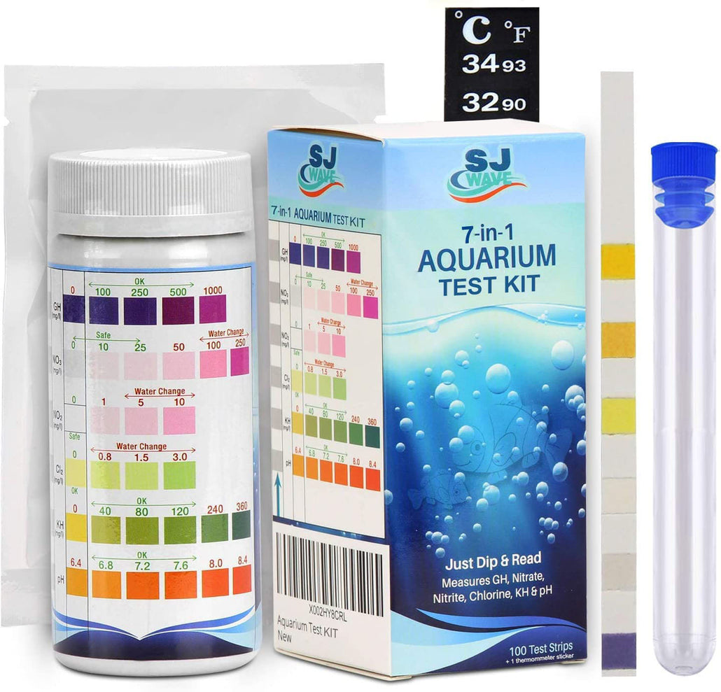 6 in 1 Aquarium Test Strips with Thermometer