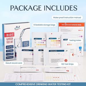 18 in 1 Water Testing Kits for Drinking Water - High Sensitivity Water Test kit Detect 5 Sensitive Tests: Ph, Iron, Lead, & 13 Essential Parameters for Aquariums, Pools, & Drinking Water-lead Test Kit