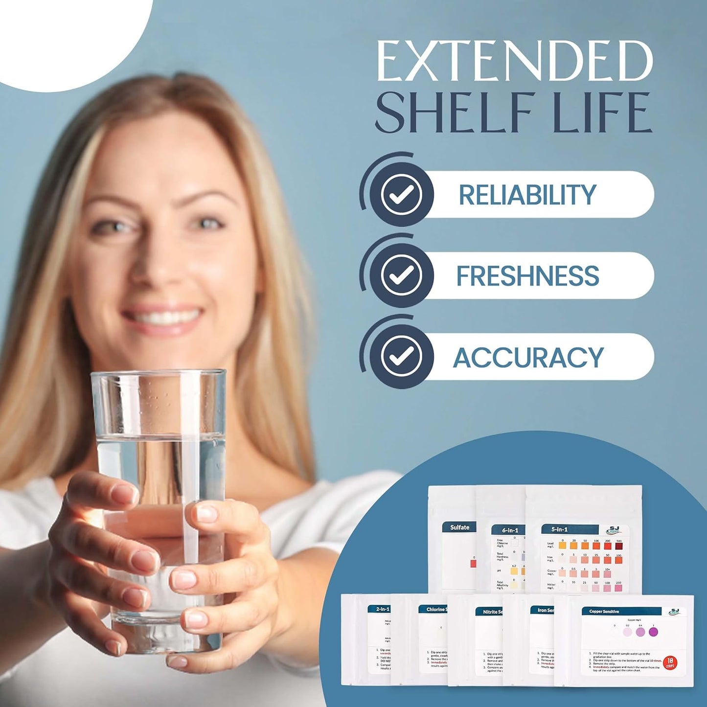 18 in 1 Water Testing Kits for Drinking Water - High Sensitivity Water Test kit Detect 5 Sensitive Tests: Ph, Iron, Lead, & 13 Essential Parameters for Aquariums, Pools, & Drinking Water-lead Test Kit