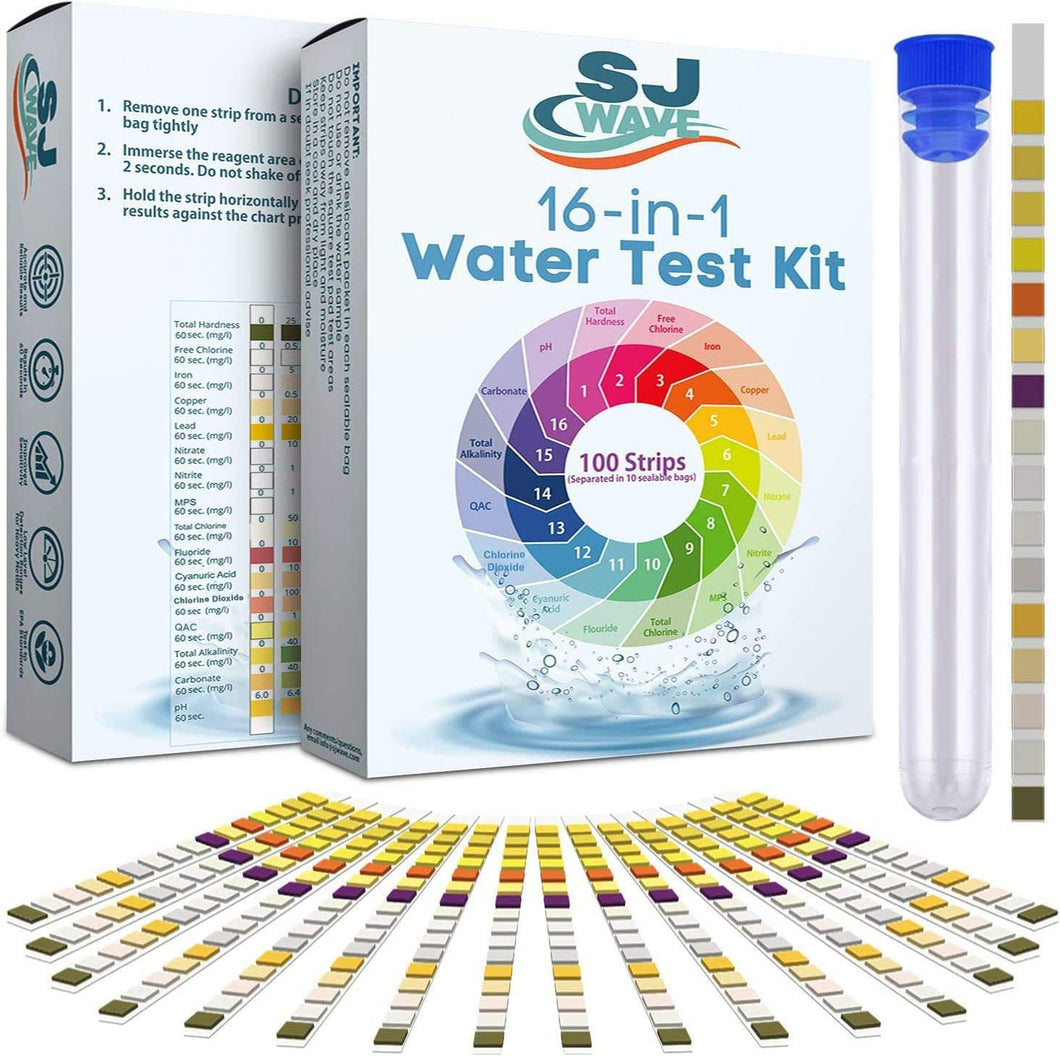 16 in 1 Water Testing Kits for Drinking Water - High Sensitivity Water Test kit w/Personalized Water Analysis Report & Action Plan -Home Ph Strips Detect 16 Parameters Including Lead, pH & more- lead Test Kit